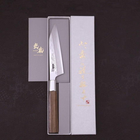 Petty Silver Steel #3 Hamachidori Walnussholz Griff 135mm-[Musashi]-[Japan-Küchenmesser]