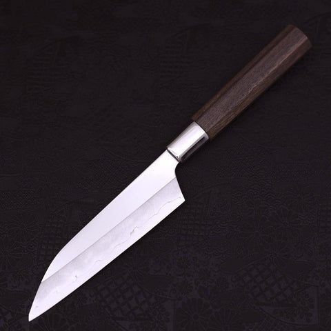 Petty Silver Steel #3 Ichimatsu Walnussholz Griff 135mm-[Musashi]-[Japan-Küchenmesser]