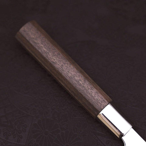 Petty Silver Steel #3 Ichimatsu Walnussholz Griff 135mm-[Musashi]-[Japan-Küchenmesser]