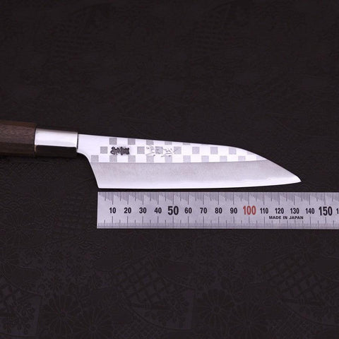 Petty Silver Steel #3 Ichimatsu Walnussholz Griff 135mm-[Musashi]-[Japan-Küchenmesser]