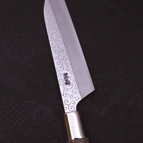 Petty Silver Steel #3 Karakusa Walnuss Griff 135mm-[Musashi]-[Japan-Küchenmesser]