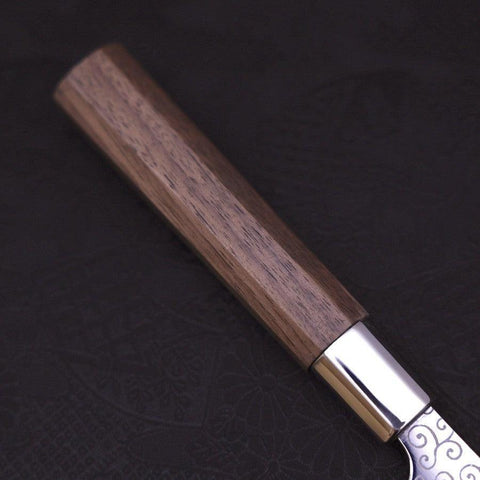 Petty Silver Steel #3 Karakusa Walnuss Griff 135mm-[Musashi]-[Japan-Küchenmesser]