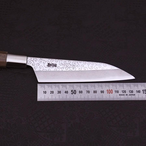Petty Silver Steel #3 Karakusa Walnuss Griff 135mm-[Musashi]-[Japan-Küchenmesser]