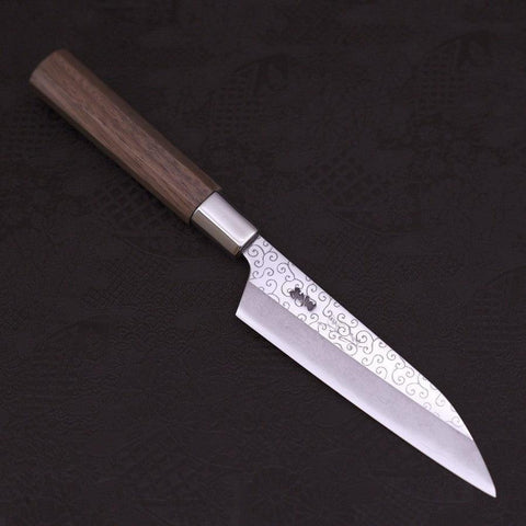 Petty Silver Steel #3 Karakusa Walnuss Griff 135mm-[Musashi]-[Japan-Küchenmesser]