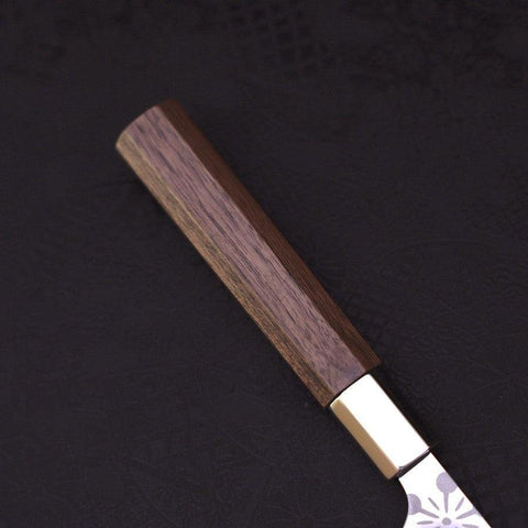 Petty Silver Steel #3 Kazabana Walnuss Griff 135mm-[Musashi]-[Japan-Küchenmesser]