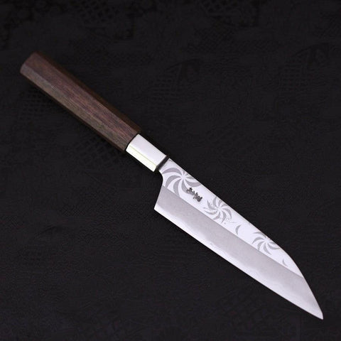 Petty Silver Steel #3 Kemanmon Walnussholz Griff 135mm-[Musashi]-[Japan-Küchenmesser]