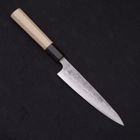 Petty Silver Steel #3 Nashiji Büffelhorn und Magnolienholz Griff 135mm-[Musashi]-[Japan-Küchenmesser]