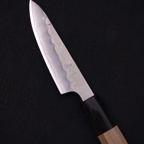 Petty Silver Steel #3 Nashiji Büffelhorn und Magnolienholz Griff 80mm-[Musashi]-[Japan-Küchenmesser]