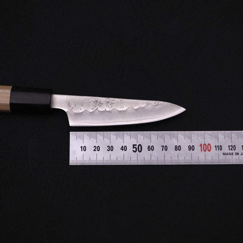 Petty Silver Steel #3 Nashiji Büffelhorn und Magnolienholz Griff 80mm-[Musashi]-[Japan-Küchenmesser]