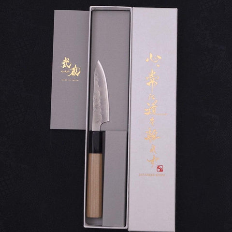 Petty Silver Steel #3 Nashiji Büffelhorn und Magnolienholz Griff 80mm-[Musashi]-[Japan-Küchenmesser]