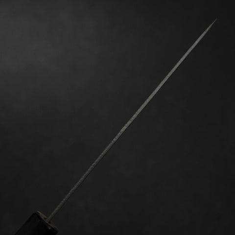 Petty Silver Steel #3 Nashiji Double Buffalo Capped Magnolia Handle 135mm-[Musashi]-[Japanese-Kitchen-Knives]