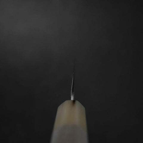 Petty Silver Steel #3 Nashiji Magnolienholz Griff mit Doppelter Büffelhorn Kappe 135mm-[Musashi]-[Japan-Küchenmesser]