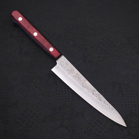 Petty Silver Steel #3 Nashiji Roter Westlicher Griff 135mm-[Musashi]-[Japan-Küchenmesser]