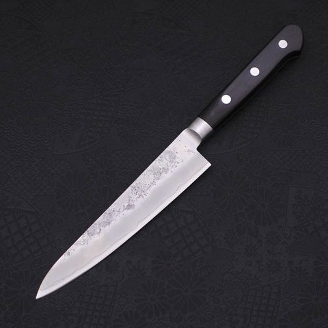 Petty Silver Steel #3 Nashiji Schwarzer Westlicher Griff 135mm-[Musashi]-[Japan-Küchenmesser]