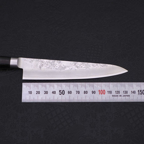 Petty Silver Steel #3 Nashiji Schwarzer Westlicher Griff 135mm-[Musashi]-[Japan-Küchenmesser]