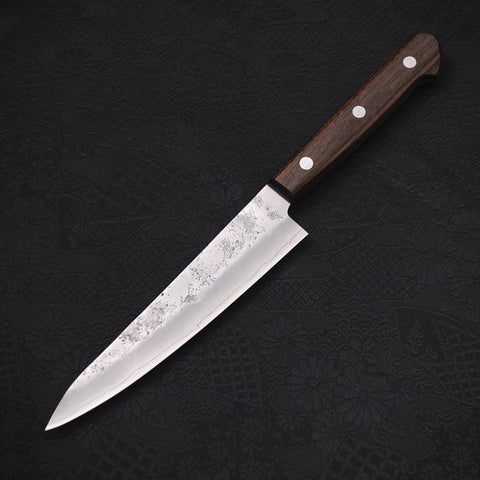 Petty Silver Steel #3, Nashiji Westlicher Griff in Braun, 135mm-[Musashi]-[Japan-Küchenmesser]