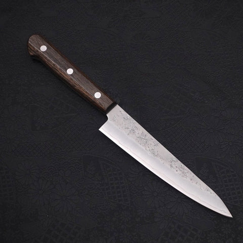 Petty Silver Steel #3, Nashiji Westlicher Griff in Braun, 135mm-[Musashi]-[Japan-Küchenmesser]