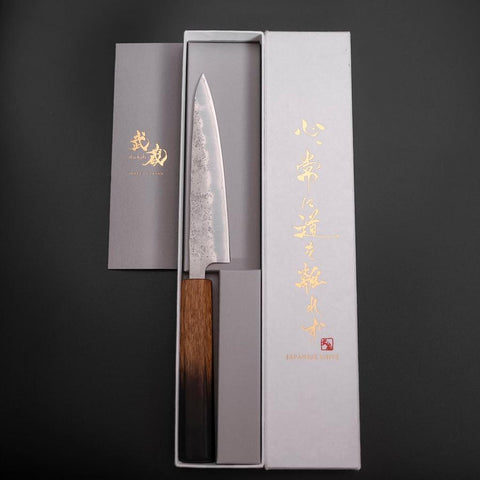 Petty Silver Steel #3 Nashiji Yaki Urushi Griff 135mm-[Musashi]-[Japan-Küchenmesser]