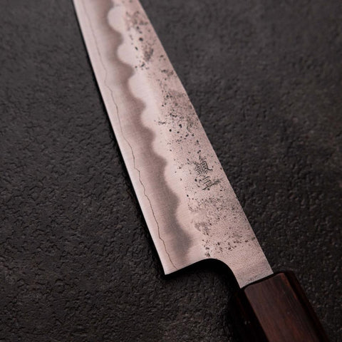 Petty Silver Steel #3 Nashiji Zelkove Griff 135mm-[Musashi]-[Japan-Küchenmesser]