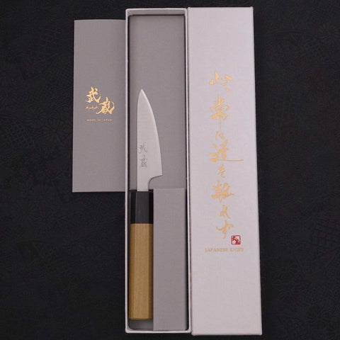 Petty Silver Steel #3 Poliert Büffelhorn und Magnolienholz Griff 80mm-[Musashi]-[Japan-Küchenmesser]