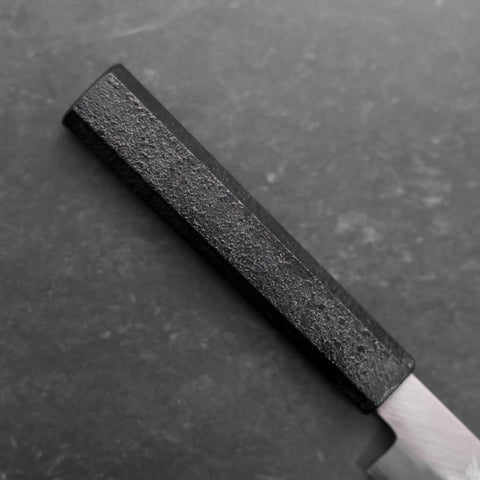 Petty Silver Steel #3 Poliert Schwarzer Ishime Urushi Griff 110mm-[Musashi]-[Japan-Küchenmesser]