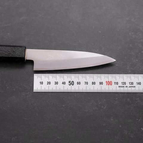 Petty Silver Steel #3 Poliert Schwarzer Ishime Urushi Griff 110mm-[Musashi]-[Japan-Küchenmesser]