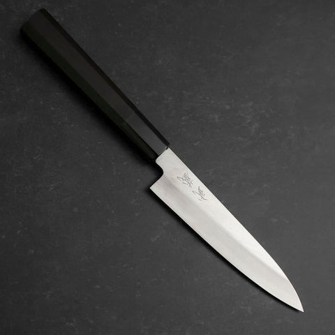 Petty Silver Steel #3 Polished Buffalo Ebony Handle 110mm (4.3”)-[Musashi]-[Japan-Küchenmesser]