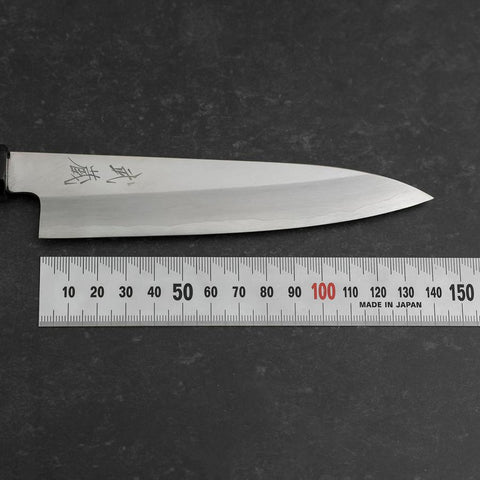 Petty Silver Steel #3 Polished Buffalo Ebony Handle 140mm (5.5”)-[Musashi]-[Japan-Küchenmesser]