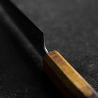 Petty Silver Steel #3 Tsuchime Damast Yaki Urushi Griff 140mm-[Musashi]-[Japan-Küchenmesser]