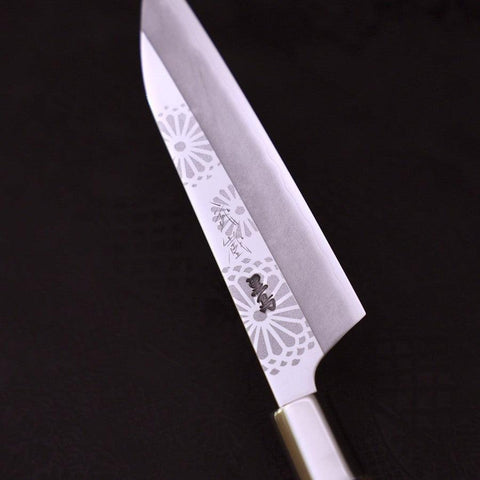 Petty Silver Steel #3 Walnussholz Kiku Griff 135mm-[Musashi]-[Japan-Küchenmesser]