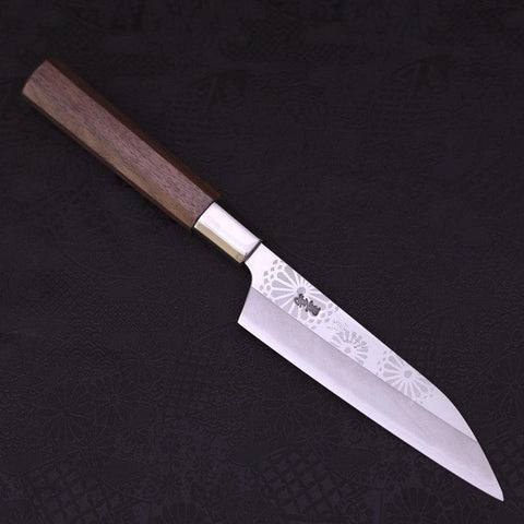 Petty Silver Steel #3 Walnussholz Kiku Griff 135mm-[Musashi]-[Japan-Küchenmesser]