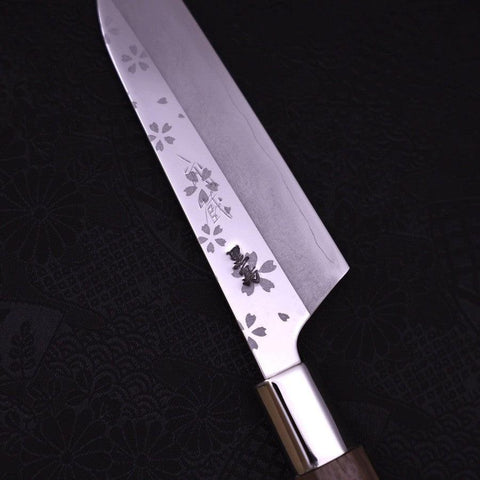 Petty Silver Steel #3 Walnussholz Sakura Griff 135mm-[Musashi]-[Japan-Küchenmesser]