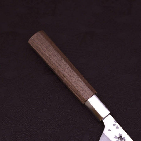 Petty Silver Steel #3 Walnussholz Sakura Griff 135mm-[Musashi]-[Japan-Küchenmesser]