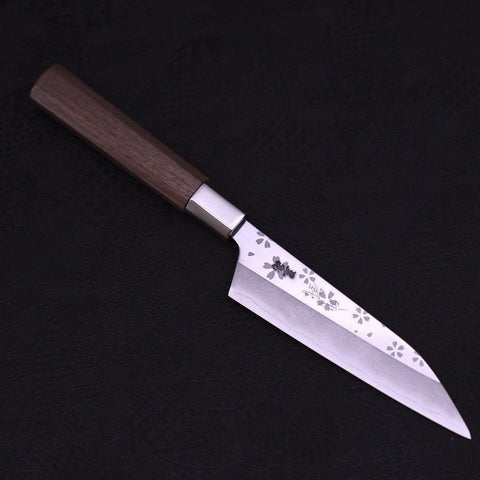 Petty Silver Steel #3 Walnussholz Sakura Griff 135mm-[Musashi]-[Japan-Küchenmesser]