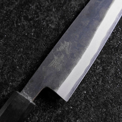 Petty Stainless Clad Blue Steel #2 Kurouchi Green Urushi Handle 150mm (5.9”)-[Musashi]-[Japan-Küchenmesser]