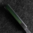 Petty Stainless Clad Blue Steel #2 Kurouchi Green Urushi Handle 150mm (5.9”)-[Musashi]-[Japan-Küchenmesser]
