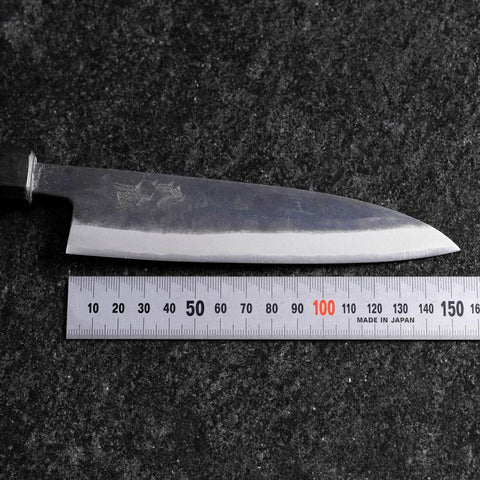 Petty Stainless Clad Blue Steel #2 Kurouchi Green Urushi Handle 150mm (5.9”)-[Musashi]-[Japan-Küchenmesser]