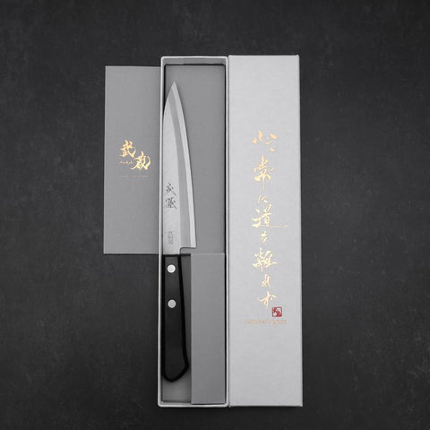 Petty VG-1 Poliert Schwarzer Westlicher Griff 145mm (Tsuba-nashi)-[Musashi]-[Japan-Küchenmesser]