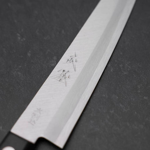 Petty VG-1 Poliert Westlicher Griff in Schwarz 145mm (Tsuba-nashi)-[Musashi]-[Japan-Küchenmesser]