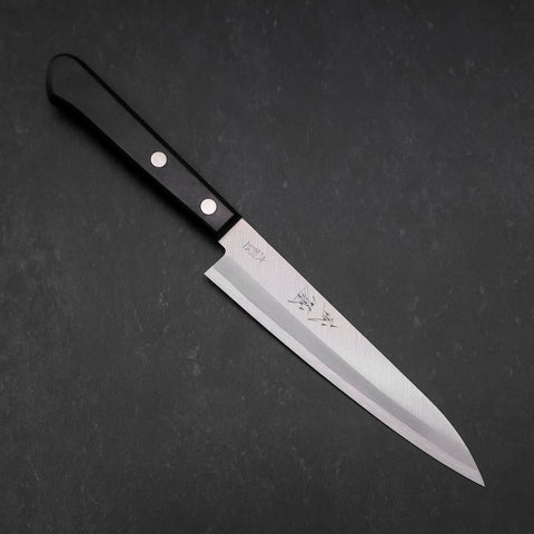 Petty VG-1 Polished Western Black Handle 145mm (Tsuba-nashi) (5.7”)-[Musashi]-[Japan-Küchenmesser]
