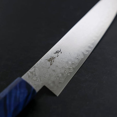 Petty VG-10 Damascus Blue Birch Handle 150mm (5.9”)-[Musashi]-[Japan-Küchenmesser]