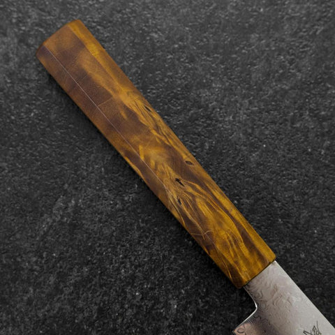 Petty VG-10 Damascus Yellow-Brown Birch Handle 150mm-[Musashi]-[Japanese-Kitchen-Knives]