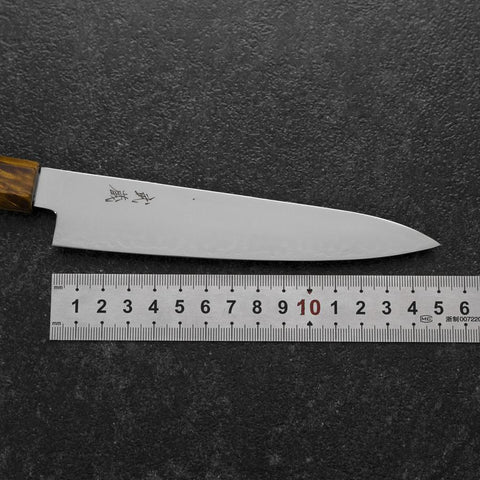 Petty VG-10 Damascus Yellow-Brown Birch Handle 150mm-[Musashi]-[Japanese-Kitchen-Knives]