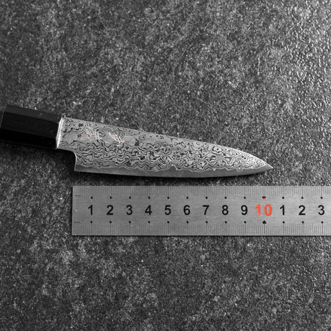 Petty VG-10 Damast Büffelhorn und Ebenholz Griff 105mm-[Musashi]-[Japan-Küchenmesser]