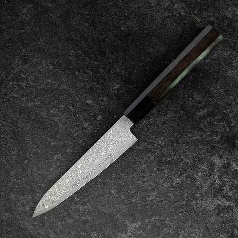 Petty VG-10 Damast Büffelhorn und Ebenholz Griff 135mm-[Musashi]-[Japan-Küchenmesser]