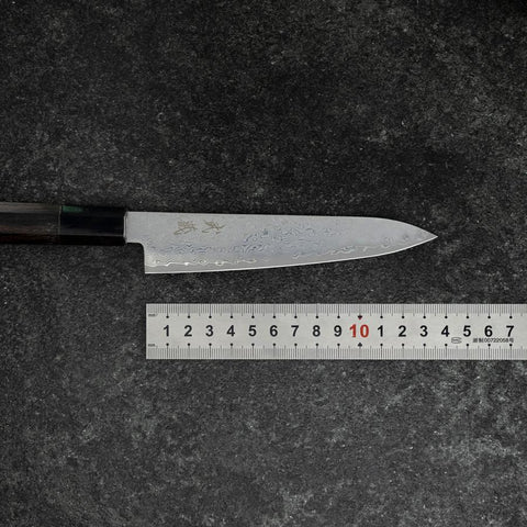 Petty VG-10 Damast Büffelhorn und Ebenholz Griff 135mm-[Musashi]-[Japan-Küchenmesser]
