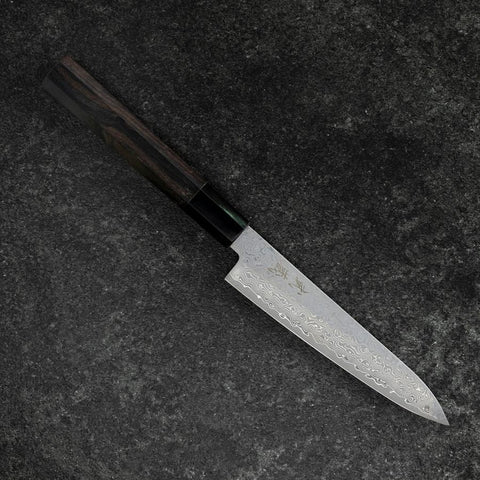 Petty VG-10 Damast Büffelhorn und Ebenholz Griff 135mm-[Musashi]-[Japan-Küchenmesser]