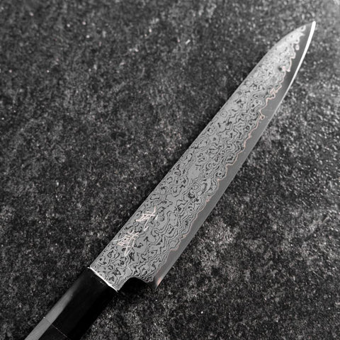 Petty VG-10 Damast Büffelhorn und Ebenholz Griff 150mm-[Musashi]-[Japan-Küchenmesser]