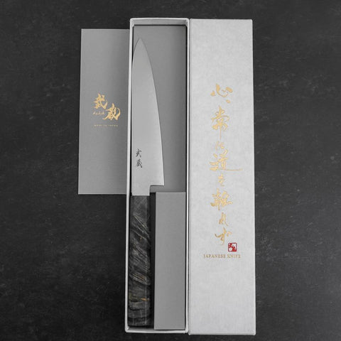 Petty VG-10 Damast Grauer Birkengriff 150mm-[Musashi]-[Japan-Küchenmesser]