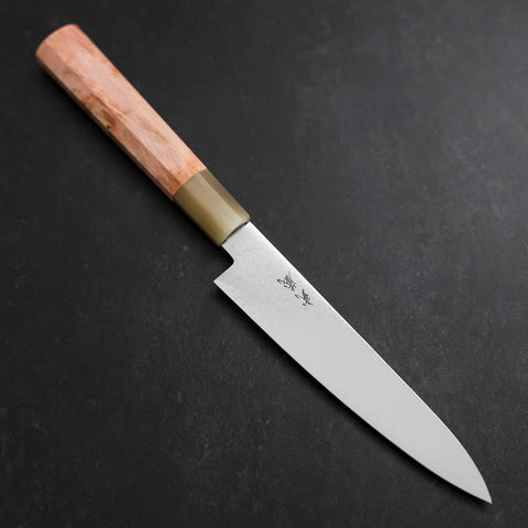 Petty VG-10 Damast Heller Rose Büffelhorn und Ahornholz Griff 150mm-[Musashi]-[Japan-Küchenmesser]